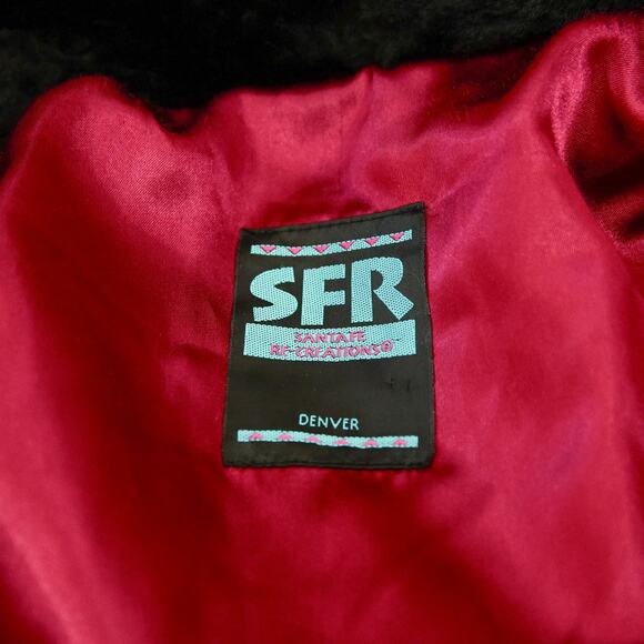 Vintage SFR Santa Fe Recreations Denver wool and silk Fringe Sherpa Coat size M - Picture 8 of 9